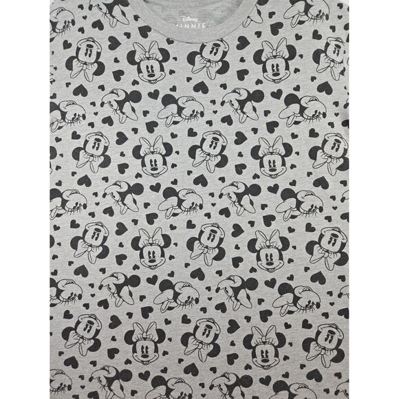 Disney Minnie Mouse 2X Womens Short Sleeve Gray T-Shirt Minnie Mouse Faces Plus - Picture 3 of 6